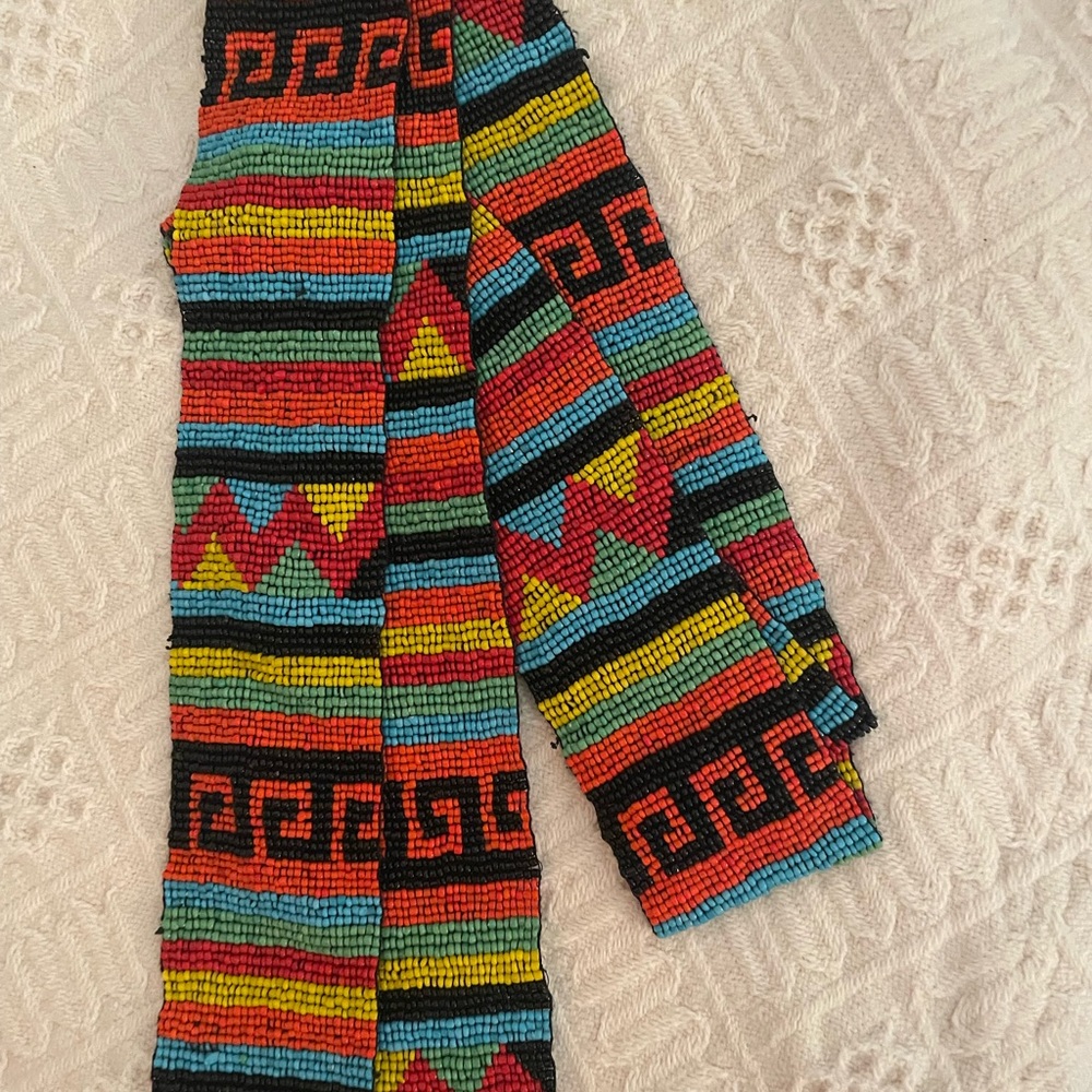 Beautiful beaded belt, vintage Chicos, 60 inches long